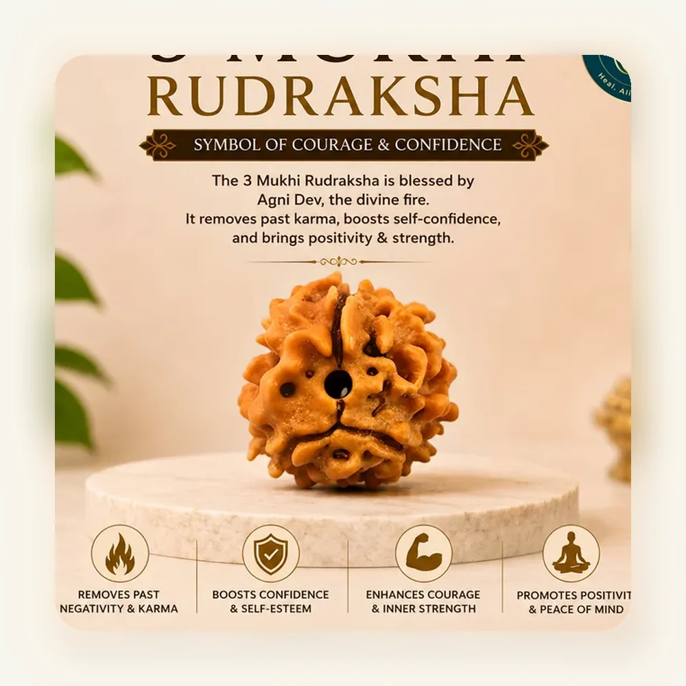 3 Mukhi Rudraksha - Normal Bead