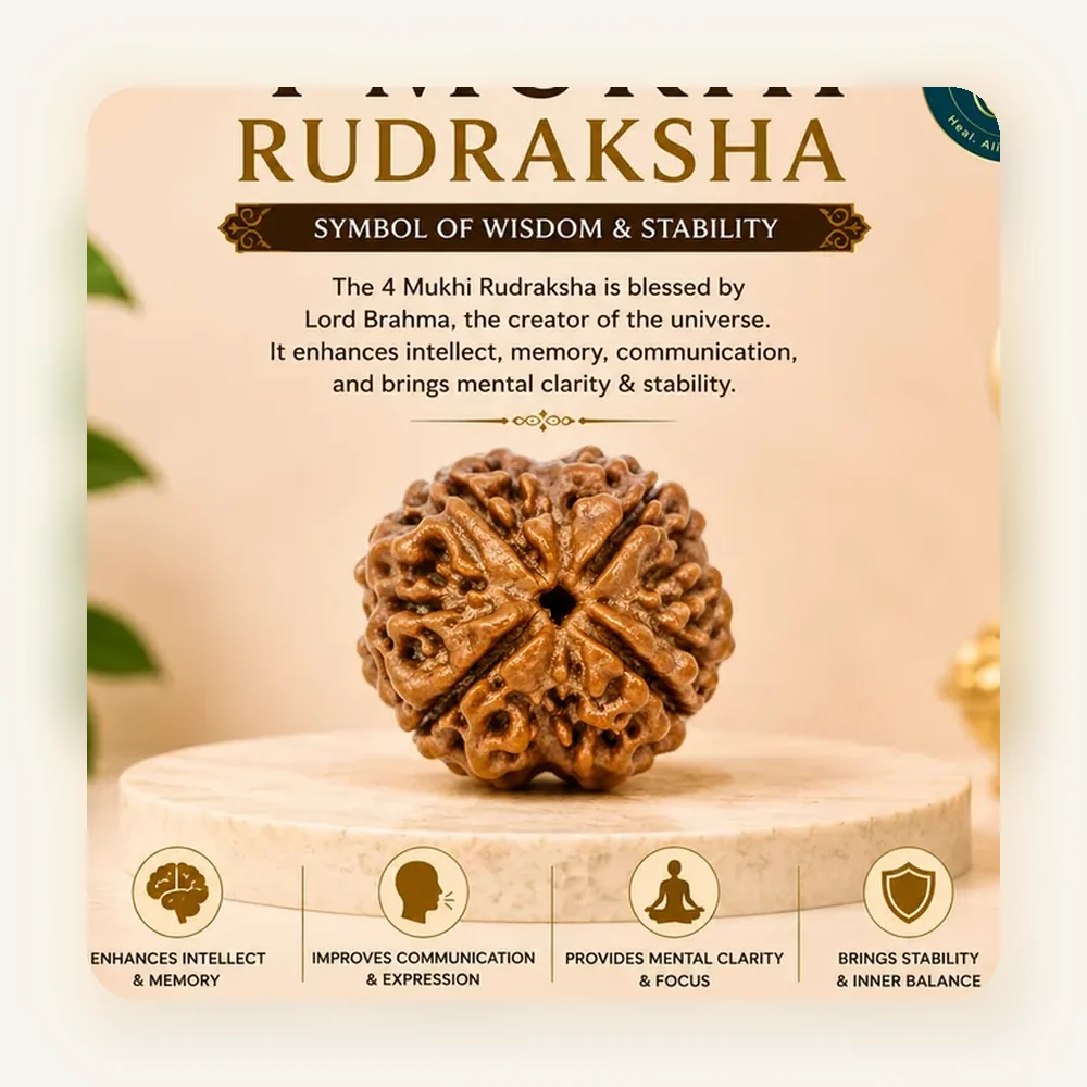 4 Mukhi Rudraksha - Normal Bead