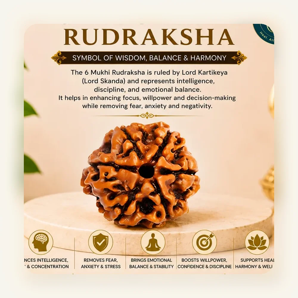 6 Mukhi Rudraksha - Normal Bead