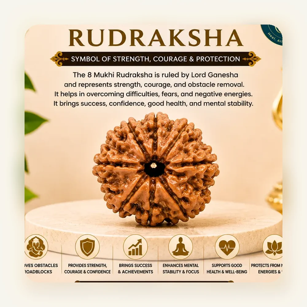 8 Mukhi Rudraksha - Normal Bead