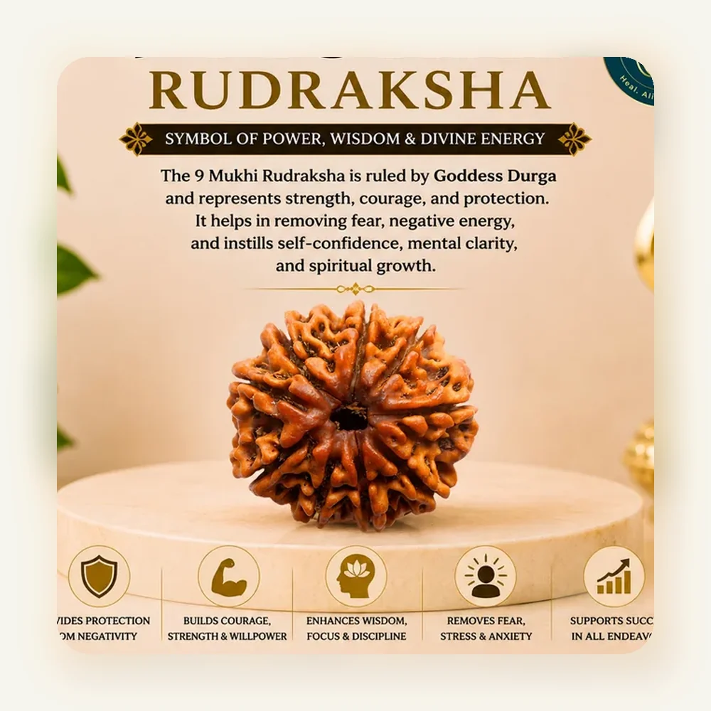 Gauri Shankar Rudraksha 9 mukhi