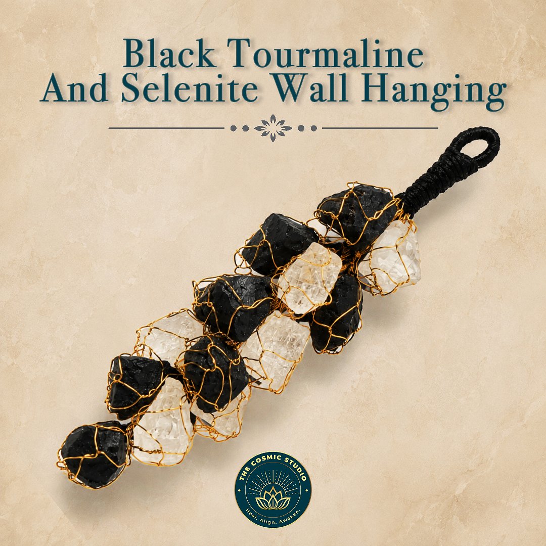 Black Tourmaline & Selenite Wall Hanging