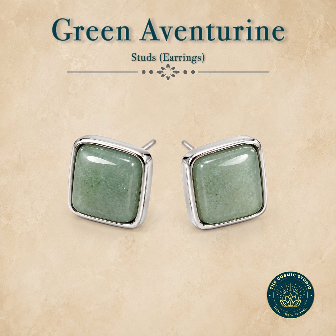 Green Aventurine Studs (Earrings)