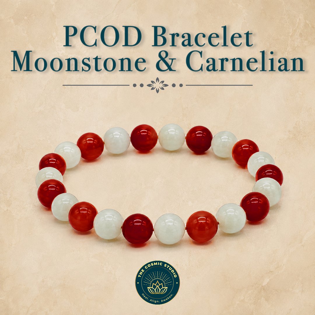 PCOD Bracelet – Moonstone & Carnelian