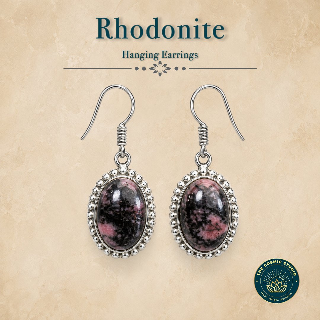 Rhodonite Hanging Earrings