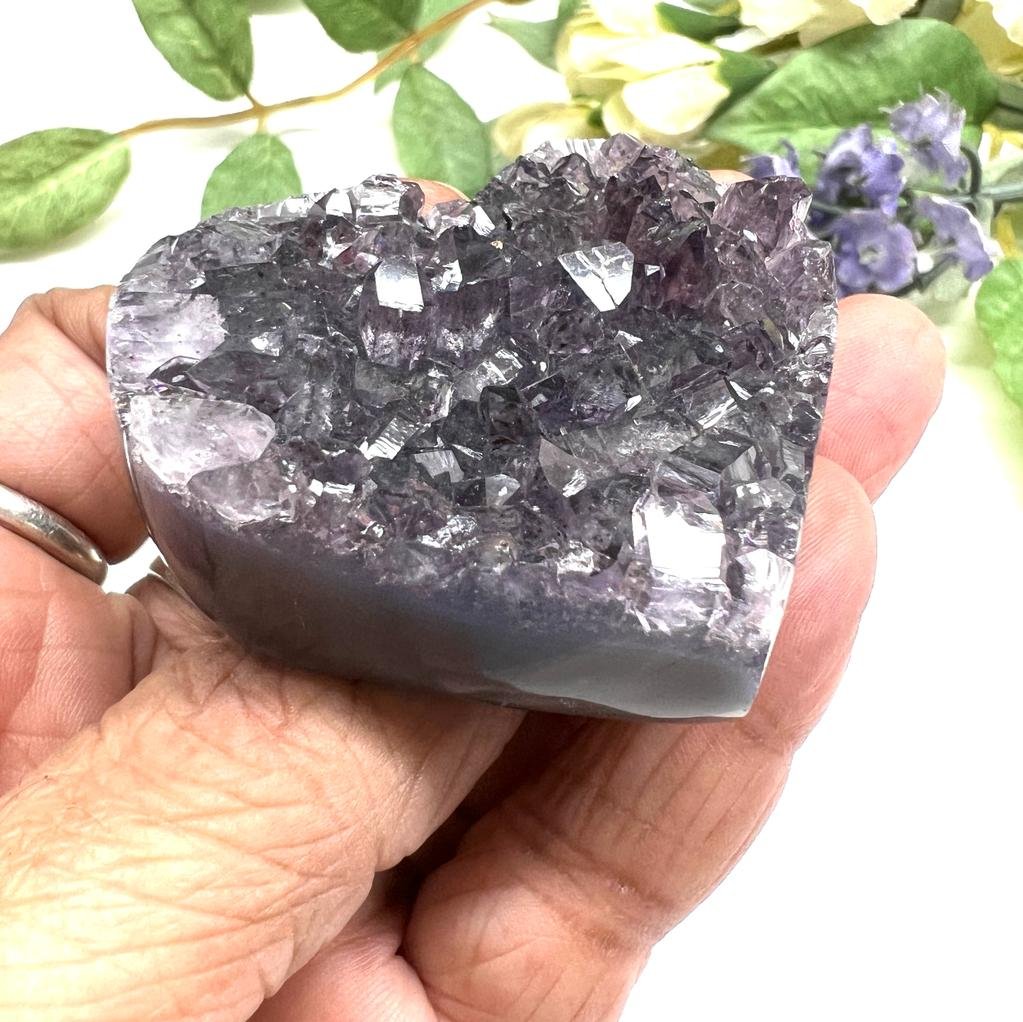 Small Amethyst Druzy Hearts (Spirituality and Wisdom)