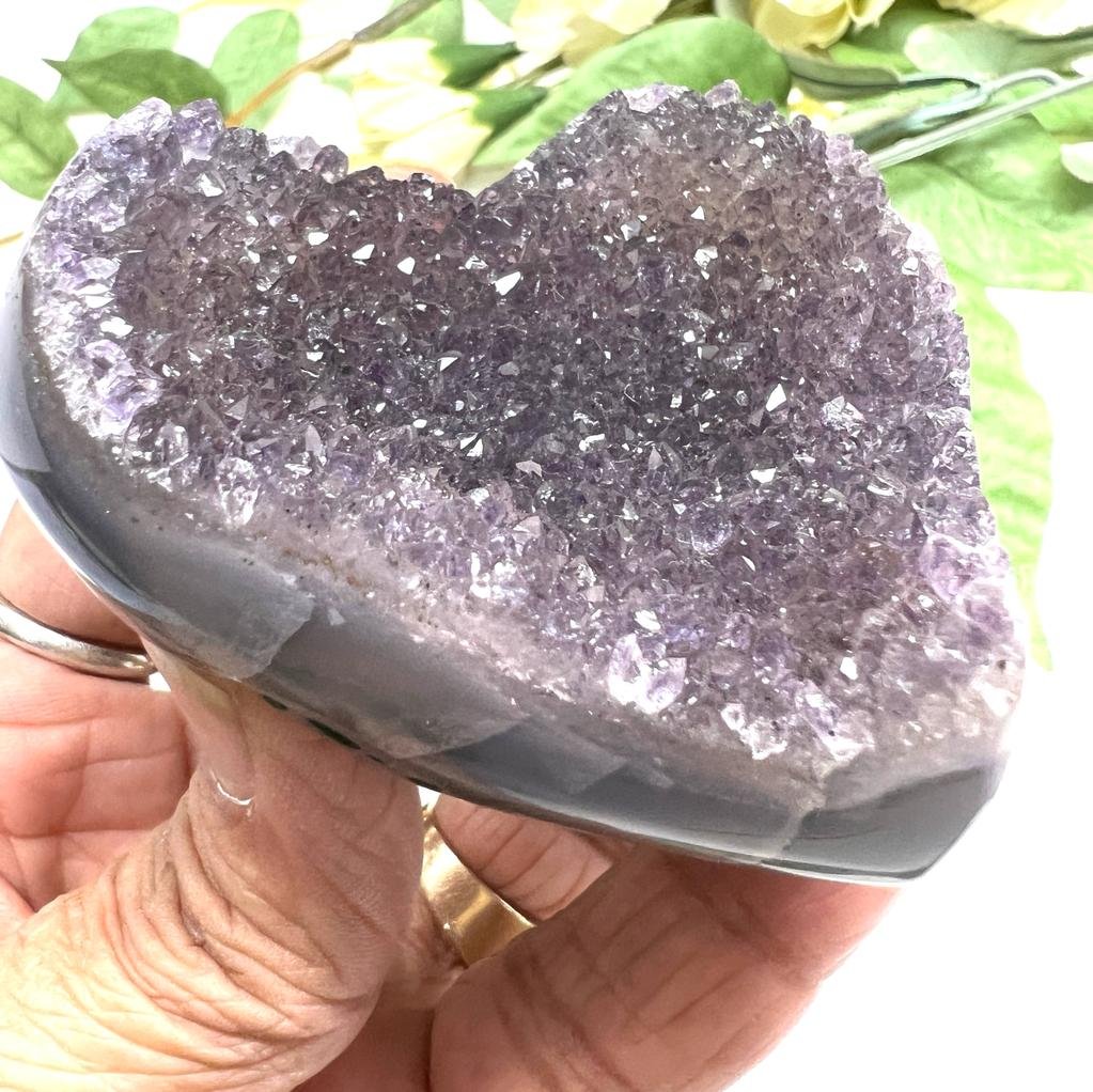 Small Amethyst Druzy Hearts (Spirituality and Wisdom)