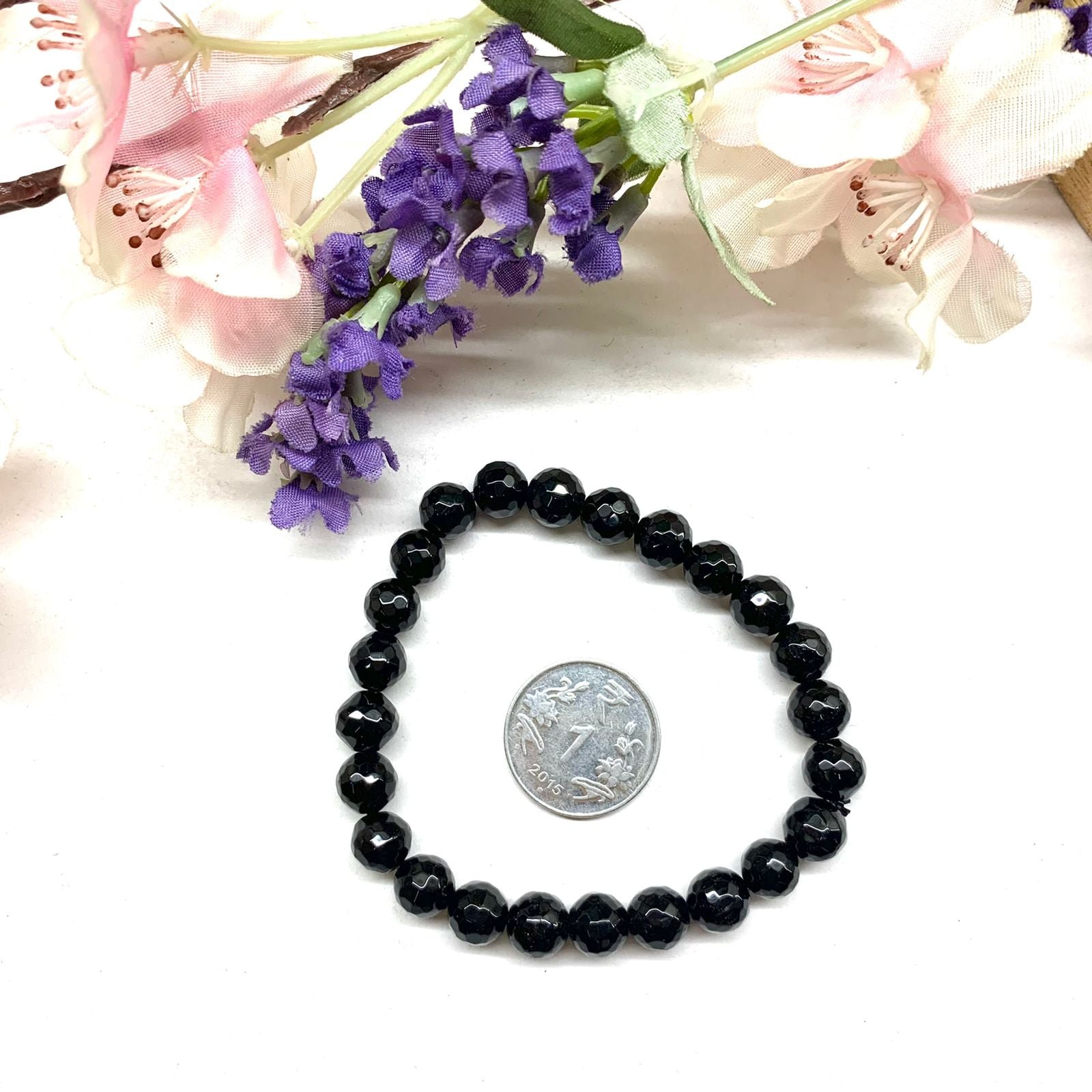 Black Onyx Round Bead Bracelet (Inner Strength)
